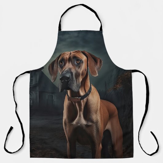 Rhodesian Ridgeback Halloween Griezelen Schort (Voorkant)