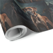 Rhodesian Ridgeback Halloween Scary Cadeaupapier (Rol Hoek)