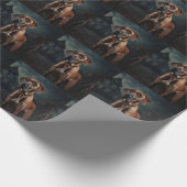 Rhodesian Ridgeback Halloween Scary Cadeaupapier (Hoek)