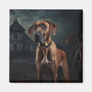 Rhodesian Ridgeback Halloween Scary Magneet