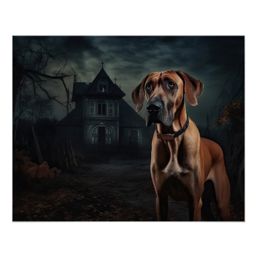 Rhodesian Ridgeback Halloween Scary Perfect Poster (Voorkant)