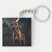 Rhodesian Ridgeback Halloween Scary Sleutelhanger (Achterkant)