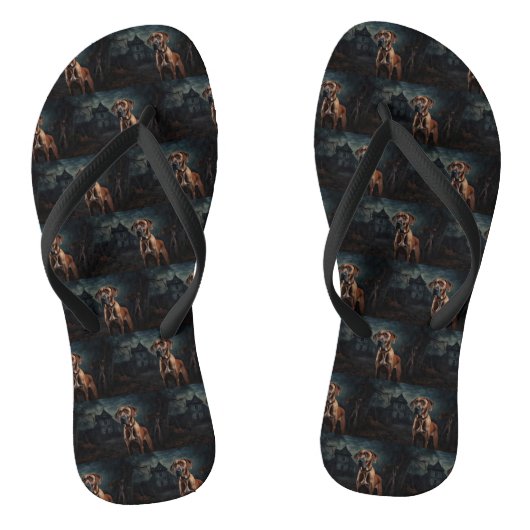 Rhodesian Ridgeback Halloween Scary Teenslippers (Voetbed)