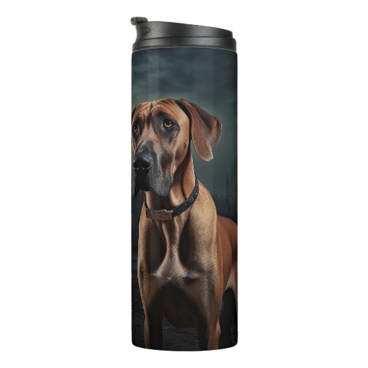 Rhodesian Ridgeback Halloween Scary Thermosbeker (Geroteerd rechts)