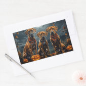 Rhodesian Ridgeback Halloween Spooky Rechthoekige Sticker (Envelop)