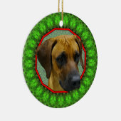 Rhodesian Ridgeback Happy Howliday Keramisch Ornament (Rechts)