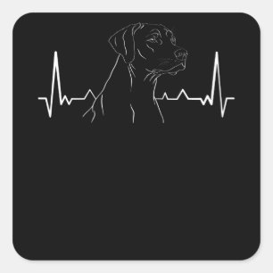 Rhodesian Ridgeback Hartslag Vierkante Sticker