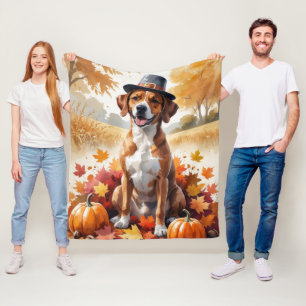 Rhodesian Ridgeback Herfstbladeren Thanksgiving Ku Fleece Deken