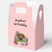 Rhodesian Ridgeback hond en bloemen verjaardagsfee Bedankdoosjes (Geopend)