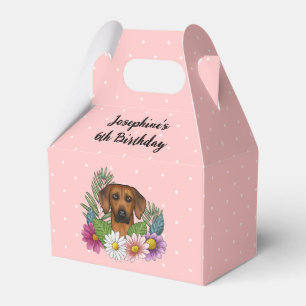 Rhodesian Ridgeback Hond En Bloemen Verjaardagsfee Bedankdoosjes