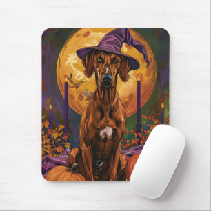Rhodesian Ridgeback Hond Halloween Heks Pompoen Muismat