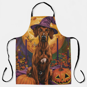 Rhodesian Ridgeback Hond Halloween Heksenpompoen Schort