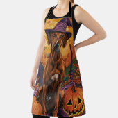 Rhodesian Ridgeback Hond Halloween Heksenpompoen Schort (Insitu)
