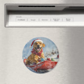 Rhodesian Ridgeback Hond in Sledge Kerstmis Magneet (Insitu (Vaatwasser))
