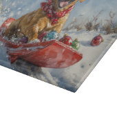 Rhodesian Ridgeback Hond in Sledge Kerstmis Snijplank (Hoek)