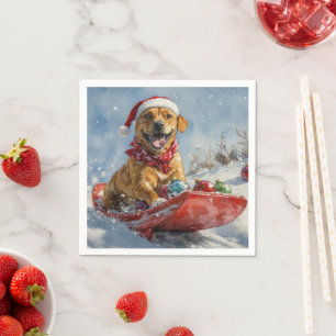 Rhodesian Ridgeback-hond in slee Christmas Servet