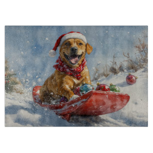 Rhodesian Ridgeback-hond in slee Kerstmis Snijplank