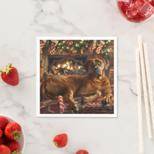 Rhodesian Ridgeback Hond Kerst Feestelijk Servet