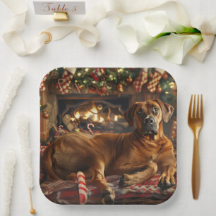 Rhodesian Ridgeback hond Kerst Festief Papieren Bordje