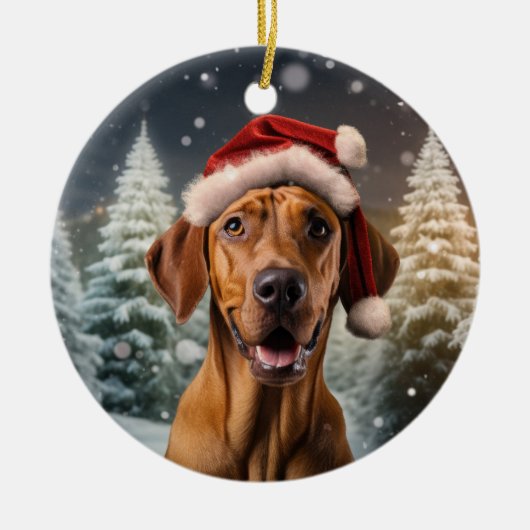 Rhodesian Ridgeback Hond Kerst Ornament (Voorkant)