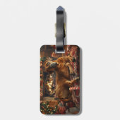 Rhodesian Ridgeback Hond Kerstfeest Bagagelabel (Achterkant verticaal)