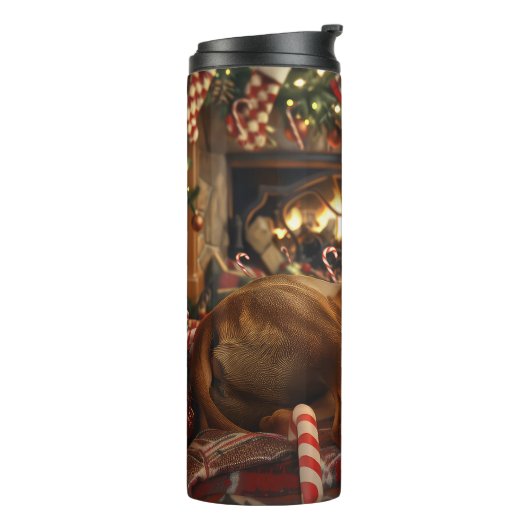 Rhodesian Ridgeback Hond Kerstfeest Thermosbeker (Gedraaid links)