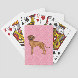Rhodesian Ridgeback Hond Liefde Hart Patroon Roze Pokerkaarten
