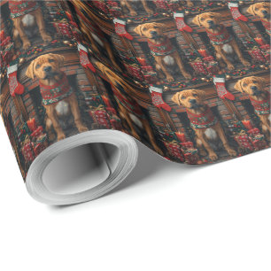Rhodesian Ridgeback-hond met kerstcadeaus Cadeaupapier