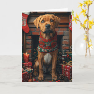Rhodesian Ridgeback-hond met kerstcadeaus Kaart
