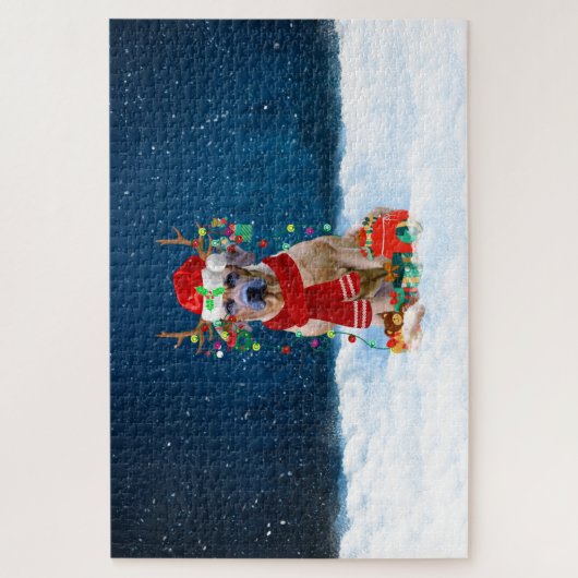 Rhodesian Ridgeback hond met kerstcadeaus Legpuzzel (Verticaal)