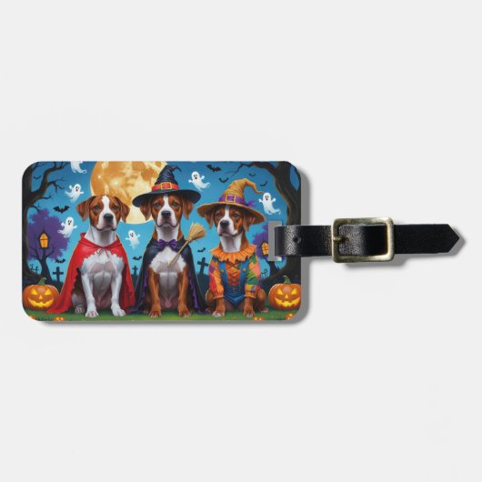Rhodesian Ridgeback Honden Pompoen Halloween Grapp Bagagelabel (Voorkant horizontaal)