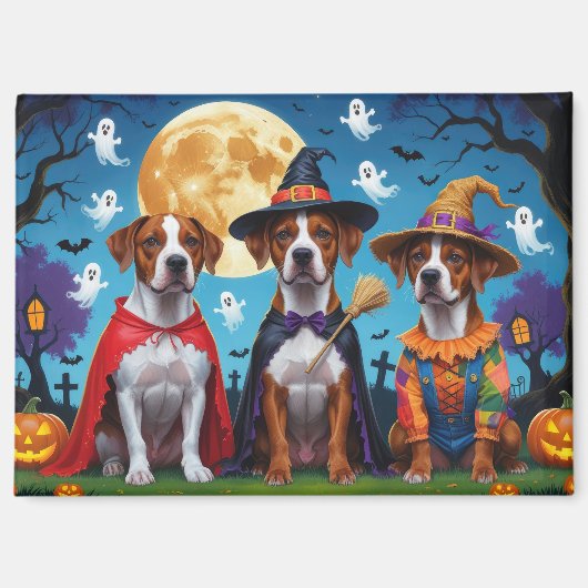 Rhodesian Ridgeback Honden Pompoen Halloween Grapp Magneet (Voorkant)