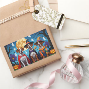 Rhodesian Ridgeback Honden Pompoen Halloween Grapp Rechthoekige Sticker