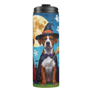 Rhodesian Ridgeback Honden Pompoen Halloween Grapp Thermosbeker