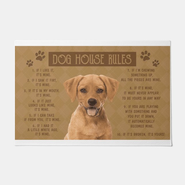Rhodesian Ridgeback Hondenhuis regels, als het geb Deurmat (Voorkant)