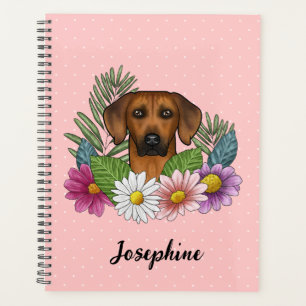 Rhodesian Ridgeback Hondenkop Kleurrijk Bloemmotie Planner