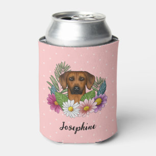 Rhodesian Ridgeback Hondenkop Kleurrijke Bloemen R Blikjeskoeler