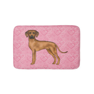 Rhodesian Ridgeback Hondenliefde Hart Patroon Roze Badmat
