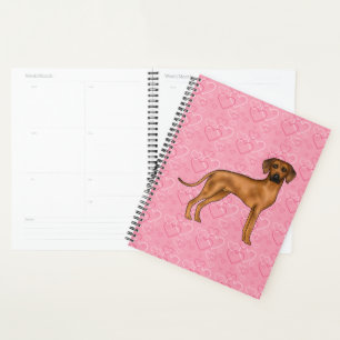 Rhodesian Ridgeback Hondenliefde Hart Patroon Roze Planner