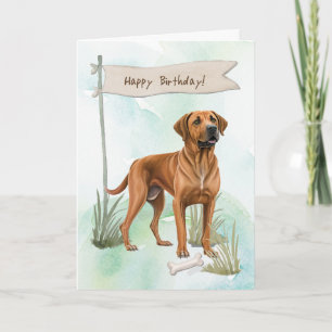 Rhodesian Ridgeback Hondenras onder verjaardagsbor Kaart