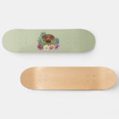 Rhodesian Ridgeback Hoofd Kleurrijke Bloemen Op Gr Skateboard (Horizontaal)