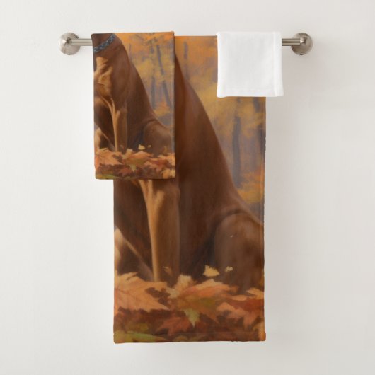 Rhodesian Ridgeback in herfst laat Herfst inspirer Bad Handdoek (Insitu)