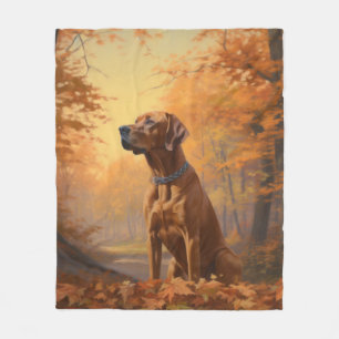 Rhodesian Ridgeback in herfst laat Herfst inspirer Fleece Deken