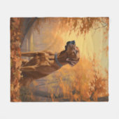 Rhodesian Ridgeback in herfst laat Herfst inspirer Fleece Deken (Voorkant (Horizontaal))