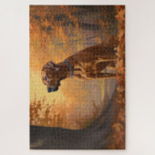 Rhodesian Ridgeback in herfst laat Herfst inspirer Legpuzzel (Verticaal)