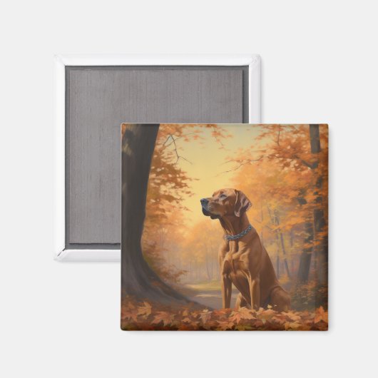 Rhodesian Ridgeback in herfst laat Herfst inspirer Magneet (Voorkant / Achterkant)