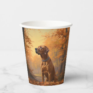 Rhodesian Ridgeback in herfst laat Herfst inspirer Papieren Bekers