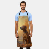 Rhodesian Ridgeback in herfst laat Herfst inspirer Schort (Gedragen)