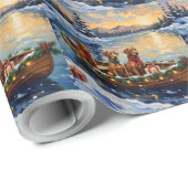 Rhodesian Ridgeback Kerstboot Vakantie Cadeaupapier (Rol Hoek)