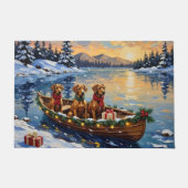 Rhodesian Ridgeback Kerstboot Vakantie Deurmat (Voorkant)